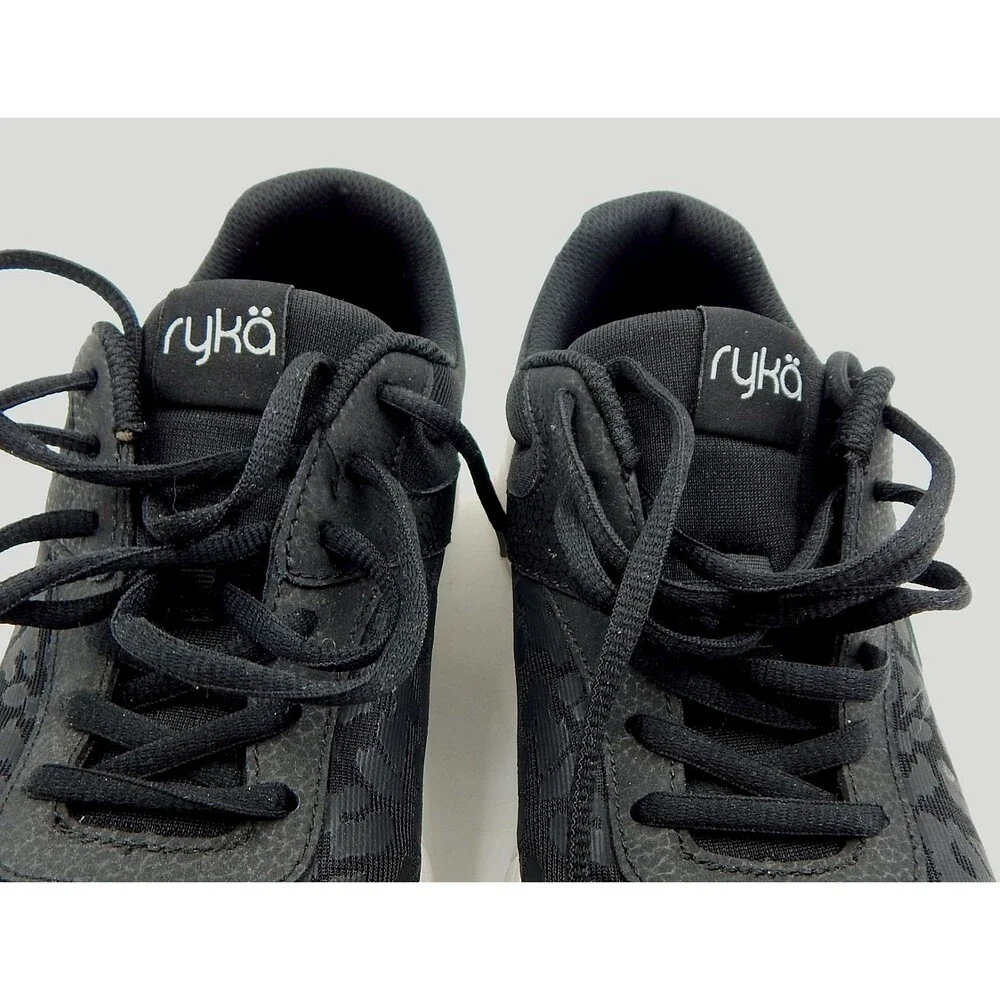 Ryka Rae 3 Leopard Print Black Women's Size 10 Lightweight Memory Foam Sneaker